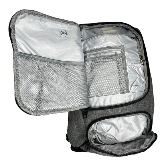 NEW LG Travel Bike School BACKPACK Laptop Padded USB Charging Port & Cable Gray - Picture 6 of 10